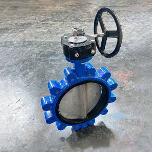 Buy cheap Turbine lug butterfly valve  Lug type lockable ductile iron manual butterfly valve Operation in Municipal Water Supply and Industrial Processes product