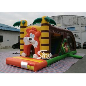 Buy cheap 8 Meters Long Kids Inflatable Jungle Bouncy Castle With Tunnel With EN14960 Certified from wholesalers