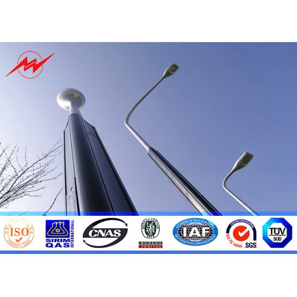 Quality 10m Conical Tapered Parking Lot Light Pole , Square Exterior Light Poles for sale