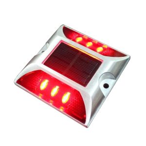 Square Road Stud with Solar LED Light White Yellow Red Blue Green Warning Road