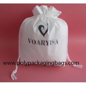 CMYK Color Frosted Drawstring Plastic Bags For Garment Packing