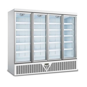 Buy cheap 2024 4-Door Glass Door Display Supermarket Beverage Freezer Chiller 220V LED Light Cool Climate Type Refrigeration Equipment product