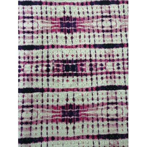 Quality 100% Pure Cotton Eyelet Embroidery Digital Printing Fabric for sale