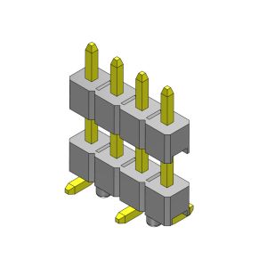 Pin Header Connector 2.54mm Dual Rows SMT TYPE With Pegs 1*2PIN To 1*40PIN H=2
