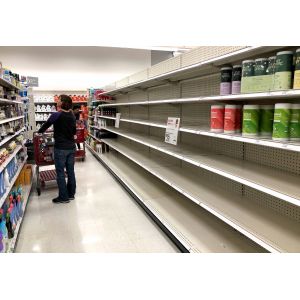 Heavy Duty Wood Gondola Shelving Supermarket Metallic Display Racks