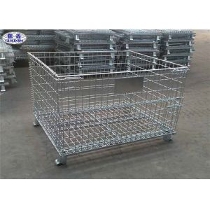 Buy cheap Folding Stackable Industrial Wire Containers Pallet Cage With U Shaped Channel from wholesalers