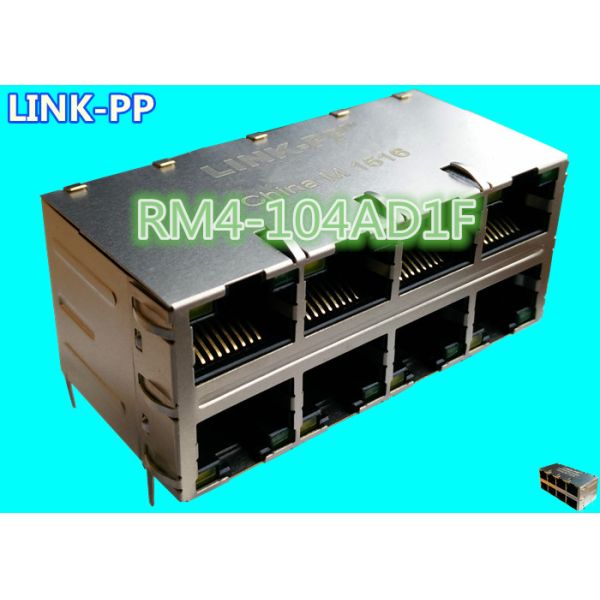 Buy cheap RM4-104AD1F Stacked RJ45 LPJ47408CNL 2x4 Port Rj45 With 10 / 100Base-T Magnetic from wholesalers