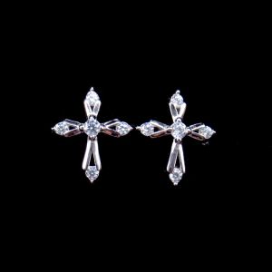 Buy cheap Classical Style Cross 925 Silver Earrings Handmade Free Nickel And Lead from wholesalers