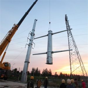 Q235 Hot Dip Galvanized Electrical Power Pole with Climbing Ladder