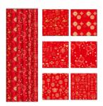 Buy cheap Red Gift Wrap Paper Roll 2m with Gold Brand Logo Design from wholesalers