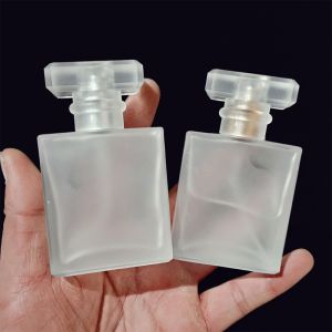 Buy cheap 50ml Frosted Spray Square Glass Perfume Bottles With Silver Pump from wholesalers