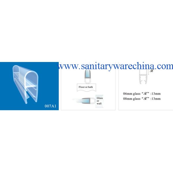 Quality Sealing Strips/waterproof strips/shower door seals/PVC Seal 007A1 for sale