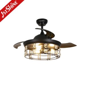 Buy cheap 42 Inches Farmhouse Retractable Ceiling Fan Light Invisible Blade from wholesalers