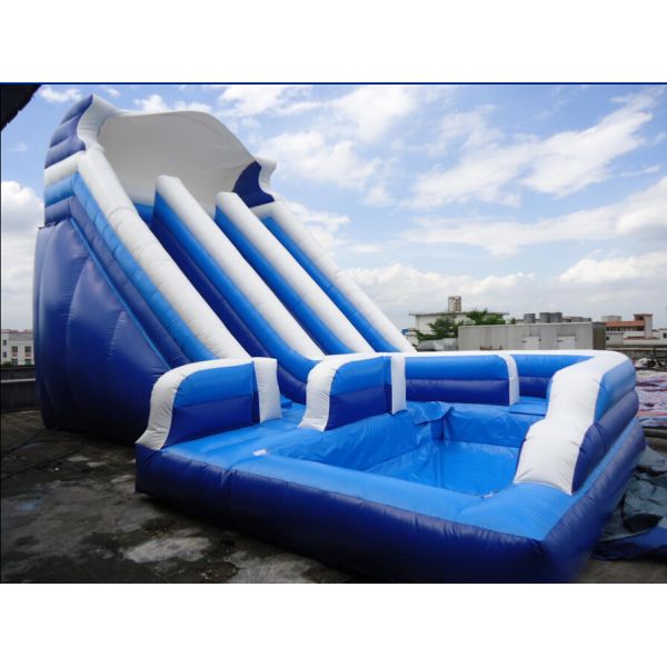 Buy cheap Unti-riptured Commercial Inflatable Water Slides With Swimming Pool from wholesalers