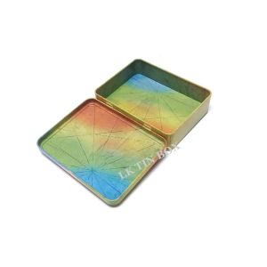 Buy cheap Cards Gift Storage Rectangular Tin Box Customized Double Sides Matt Varnish from wholesalers