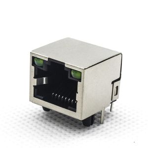 Buy cheap 8 Pins 8 Contacts RJ45 PCB Connector With Shied And Leds Tab-up Side Entry TM5JA811EX311 from wholesalers