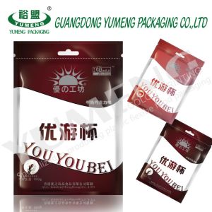 Glossy Finished Plastic Bag For Flat Bread Wheat Flour Packing Bags 500g Three