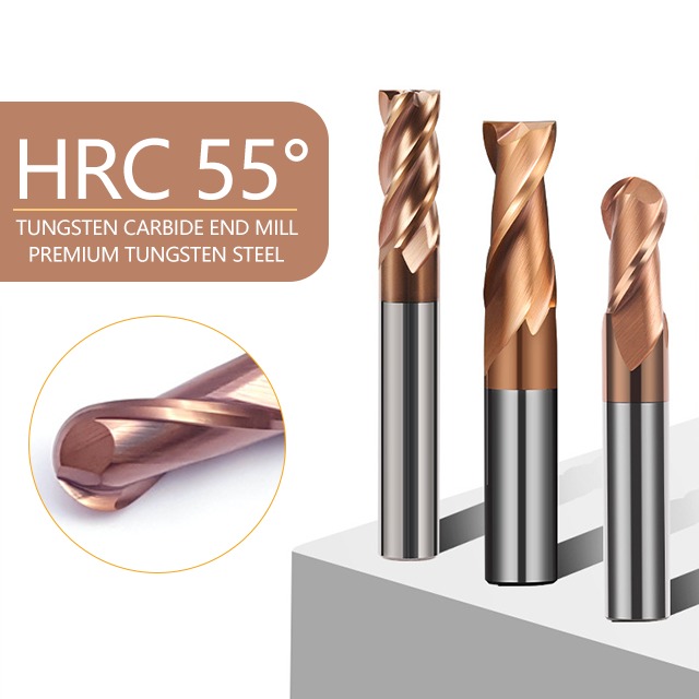 Buy cheap 0.6um Grain Size Tungsten Carbide End Mill with 1-20mm Cutting Diameter and 55-Degree Deep Groove for CNC Machining from wholesalers