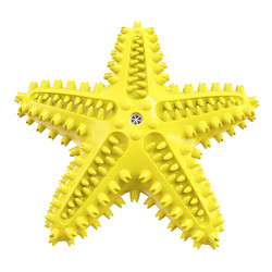Buy cheap Natural Rubber New Design Starfish Shape Dog Chew Toy Dental Cleaning Toothbrush Squeaky Toy Yellow Green Blue from wholesalers