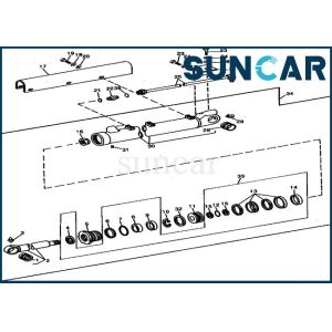 China RE21400 Bucket Cylinder Repair Sealing Kit Deere 690B 690C Excavator Oil Seal Kit on sale