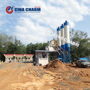 Hydraulic Hopper Hzs60 1000L Small Concrete Mixing Plant