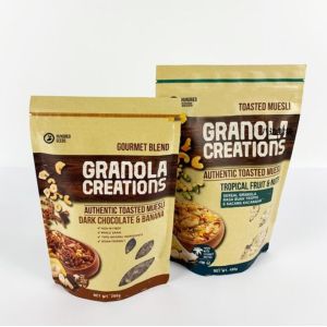 Buy cheap Doypack Biodegradable Packaging Bags Kraft Paper 100g 200g 500g With Compostable Zipper from wholesalers