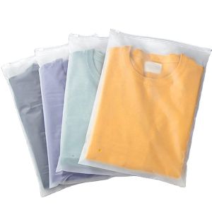 China Peva Plastic Poly Clear Clothing Zipper Bags Custom Frosted for T-Shirt Garment on sale