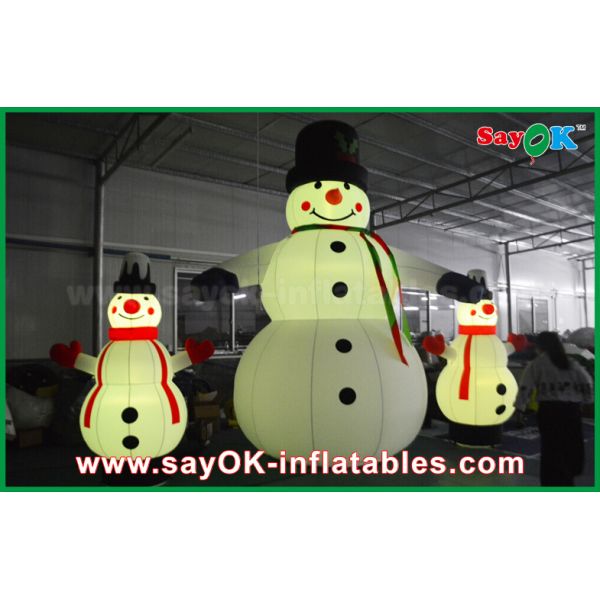 Durable White Inflatable Snowman For Party / Holiday Decorations