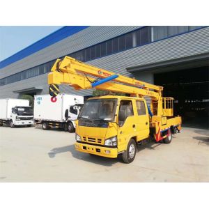 4x2 ISUZU 14m High Altitude Aerial Work Truck With Fold Arm Double Row Cabin