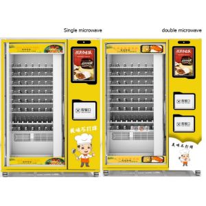 Automatic Retail Food Vending Machine With Refrigerator And Dual Microwave