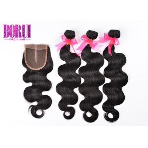 Buy cheap Dyed Brazilian Body Wave Hair 3 Bundles With Closure 4x4 Double Weft Smooth from wholesalers