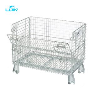 Buy cheap Collapsible Wire Mesh Containers Pallets Metal Foldable Cage With 500KG Capacity from wholesalers