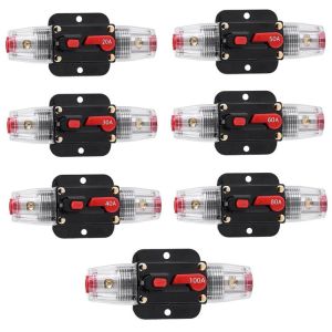 Buy cheap 50 Amp Panel Mount Circuit Breakers Manual Reset Inline Fuse Holder 24V 12V 50A Audio Breakers from wholesalers