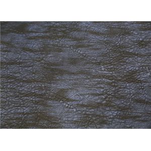 China Pearlied Blue PU Leather Faux Leather , Printed Leather Fabric For Jacket on sale