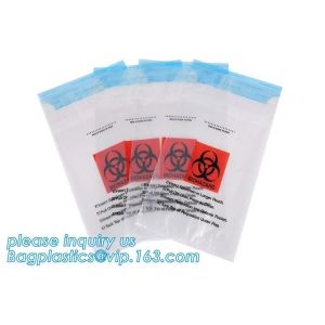 Buy cheap LDPE poly lab biohazard specimen bags with Zip lockk closure, biohazard specimen bags laboratory transport bags with docum from wholesalers