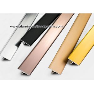Buy cheap Shiny Colored Aluminium T Shaped Divider Trim / Decorative Strip from wholesalers