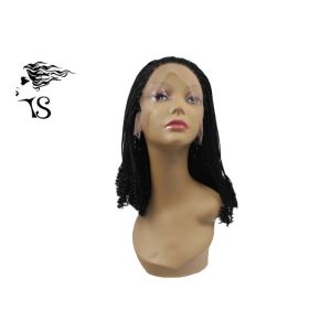 Buy cheap Custom Box Braids Lace Front Synthetic Braided Wigs For Black Ladies No Shedding from wholesalers