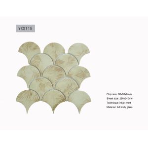 Buy cheap Fan Shaped Glass Mosaic Tiles 260x240mm Inkjet Matt Finish from wholesalers