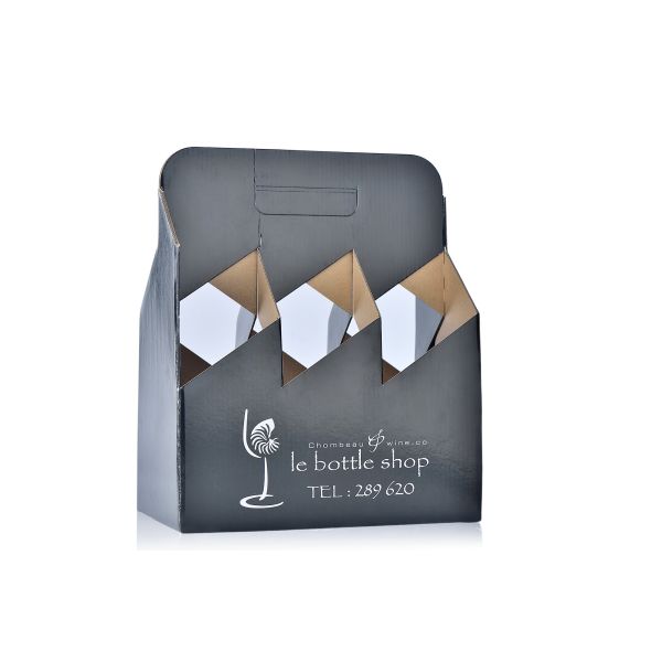 OEM Cardboard Corrugated Shipping Box 6 Bottle Kraft Beer Carry Crate Printing