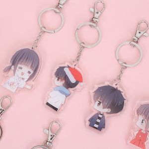 Buy cheap Customized Cartoon Character Acrylic Keychain with Metal Ring Silk Screen Printed from wholesalers