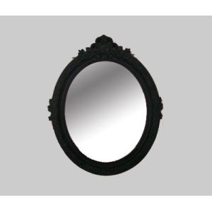 China black solid wooden oval wall mirror ,home decor mirror on sale