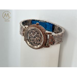 Attractive Beautiful Design Quartz Watch With Round Type Case Shape for Ladies