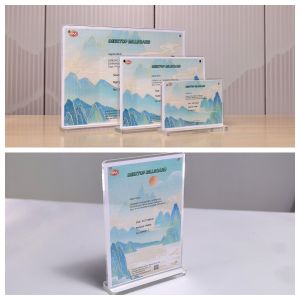 Advertising Card Tabletop T Shape Acrylic Sign Holder