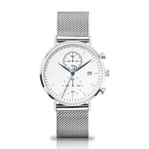 Buy cheap Quartz Chronograph Silver Stainless Steel Watch With Interchangeable Mesh Band from wholesalers