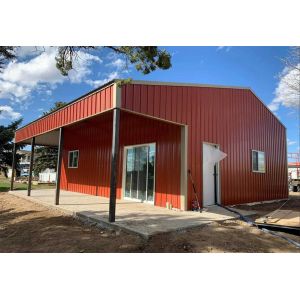 Fast Install Prefab Metal Warehouse Wind Resistance With Sandwich Panel Roof