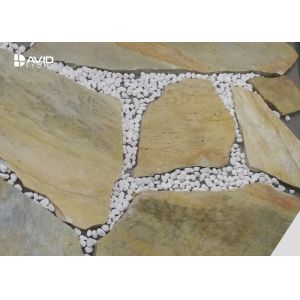Buy cheap Light Yellow Slate Paving Stones Skidproof Irregular Size For External Floor from wholesalers