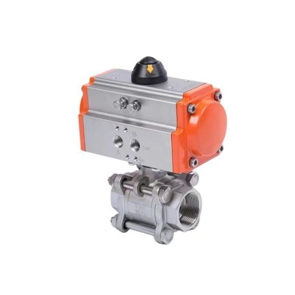Quality Stainless Steel CF8m Female Thread 1 prime prime 3PC Full Port Pneumatic Ball Valve for sale