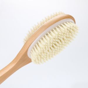 Double Sized Dry Brush Long Handle Bath Body Back Exfoliate Shower Brush