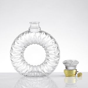 Super Flint Glass Custom Transparent Vodka Whiskey Gin Brandy Glass Bottle with