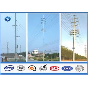 35KV Single / Double Circuits Hot Dip Galvanized Steel Pole For Electric